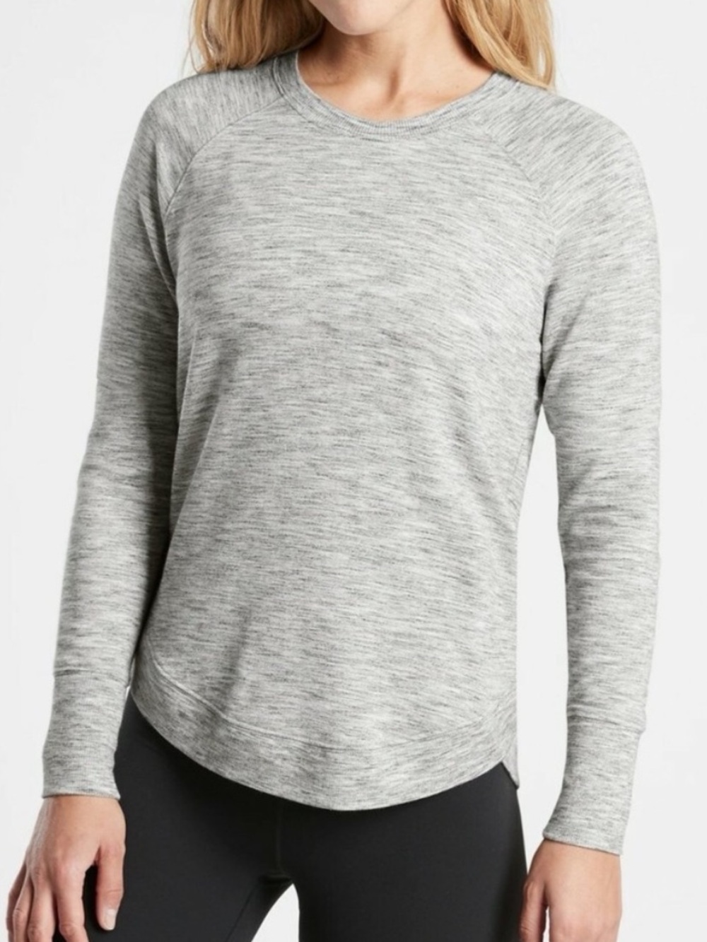 Athleta Mindset Sweatshirt in Marl Gray Heather Size Medium GUC